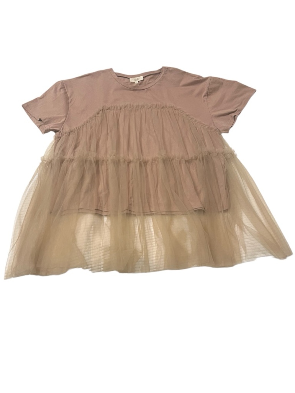 Women's Jade by Jane Mauve Ivy Sheer Overlay Short Sleeve Tee 3X